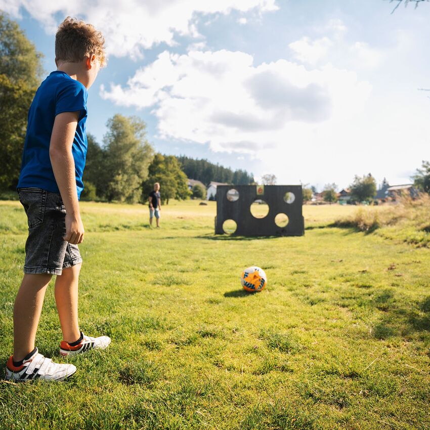Football golfing in the Black Forest fun park